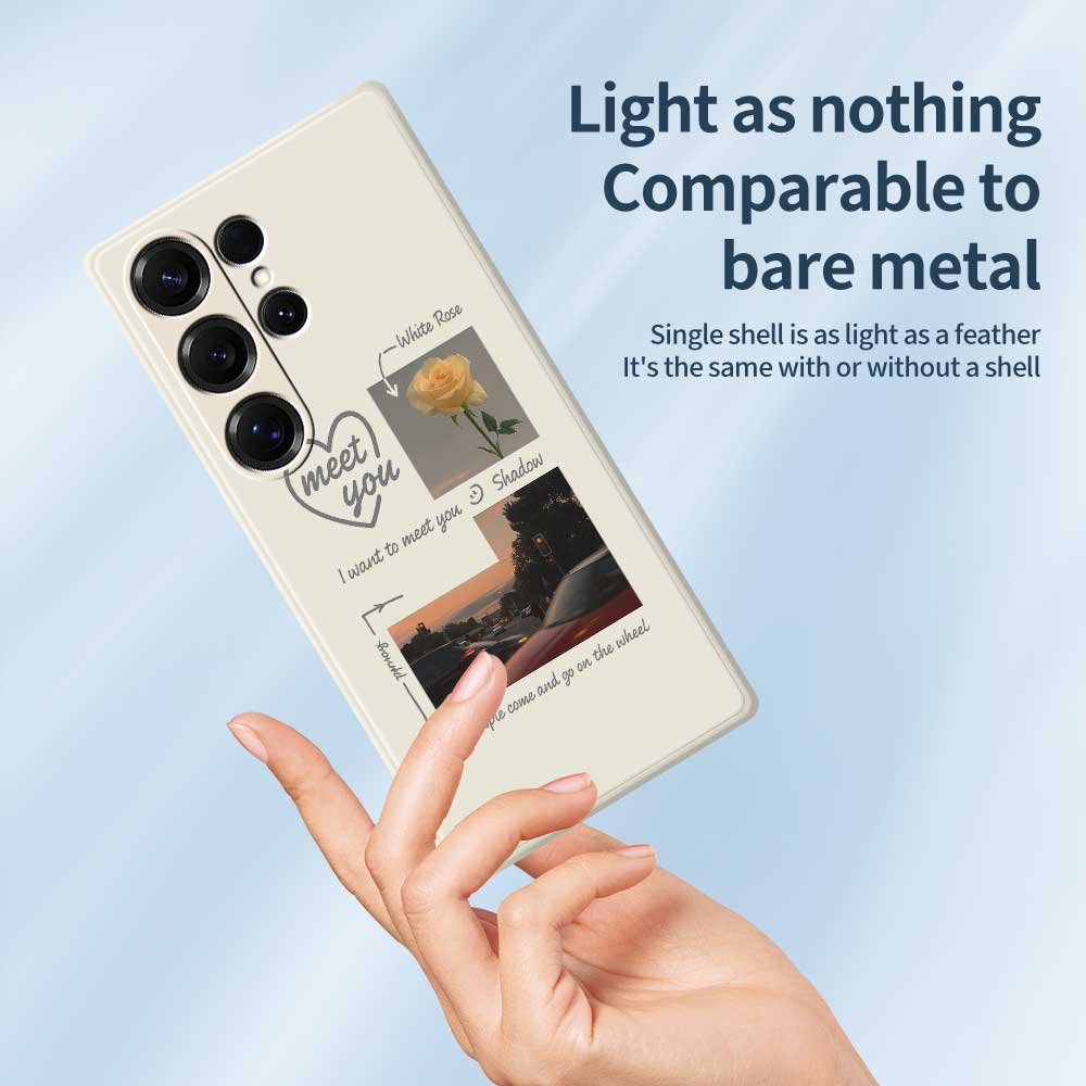 For Samsung Galaxy S25 Ultra Case Meet You Photo Pattern Printing Straight Edge TPU Phone Back Cover