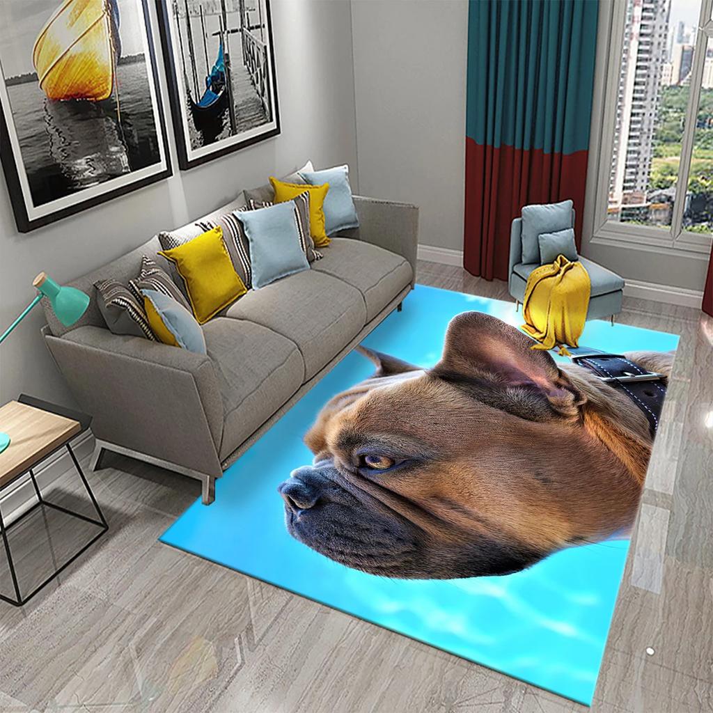 French Bulldog Carpet Lovely Animal Rugs for Bathroom Non-slip Doormat Balcony Carpet Welcome Rug Living Room Bedroom Decor Rug