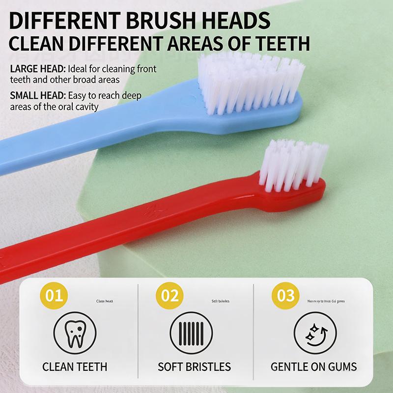 Dog Cat Toothbrush Set Soft Bristles for Small Pets Oral Care Reduces Plaque Daily Cleaning Solution