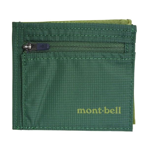 Compact Nylon Flat Wallet Designed to Prevent Cards from Bending [Montbell] Men's Bi-fold Wallet, 1133371, (Green (GN))