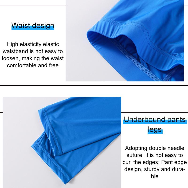 1Pc Men Sports Ice Silk Long Solid Color Sexy Tight Leggings Elastic Nylon/Polyamide Underwear