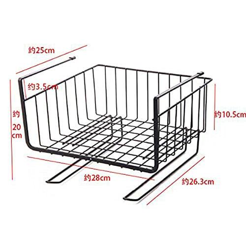 Space-saving under-wall kitchen cabinet rack, no drilling or screws required, storage rack, kitchen rack (black)