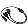 DC Cord 5.5*2.1mm Female To Dual USB Female Extension Cable Power Splitters Supply Adapter Charger Converter