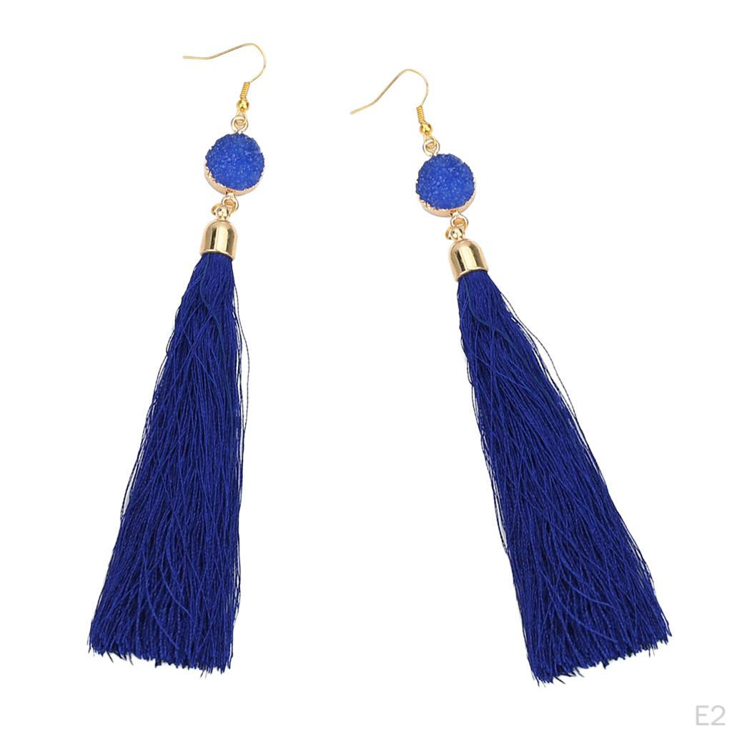 Hooked Long Tassel Earrings Women Bohemian Style Dangle Earring 12cm