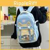 Student Nylon Backpack With Multipocket Storage And Stylish Stitching Details