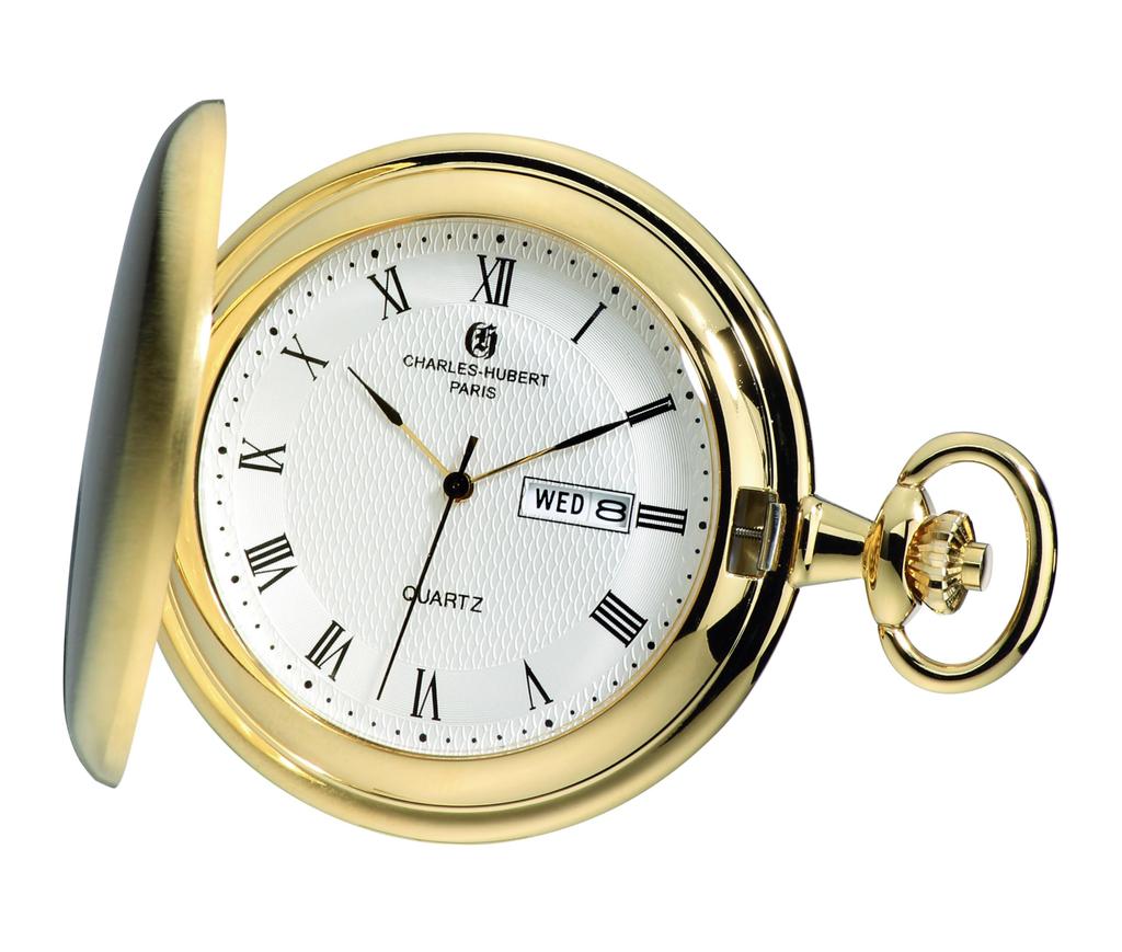 Charles-Hubert, Paris Pocket Watch, CHARLES-HUBERT PARIS, Day Date, 3974-G, Men's
