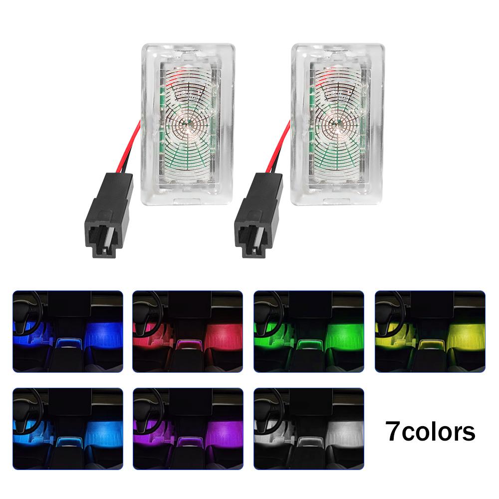 RGB подсветка для ног багажного отделения автомобиля светодиодная HD лампа для сиденья для Tesla Model 3 YSX автомобильная светодиодная декоративная лампа 2 pcs
