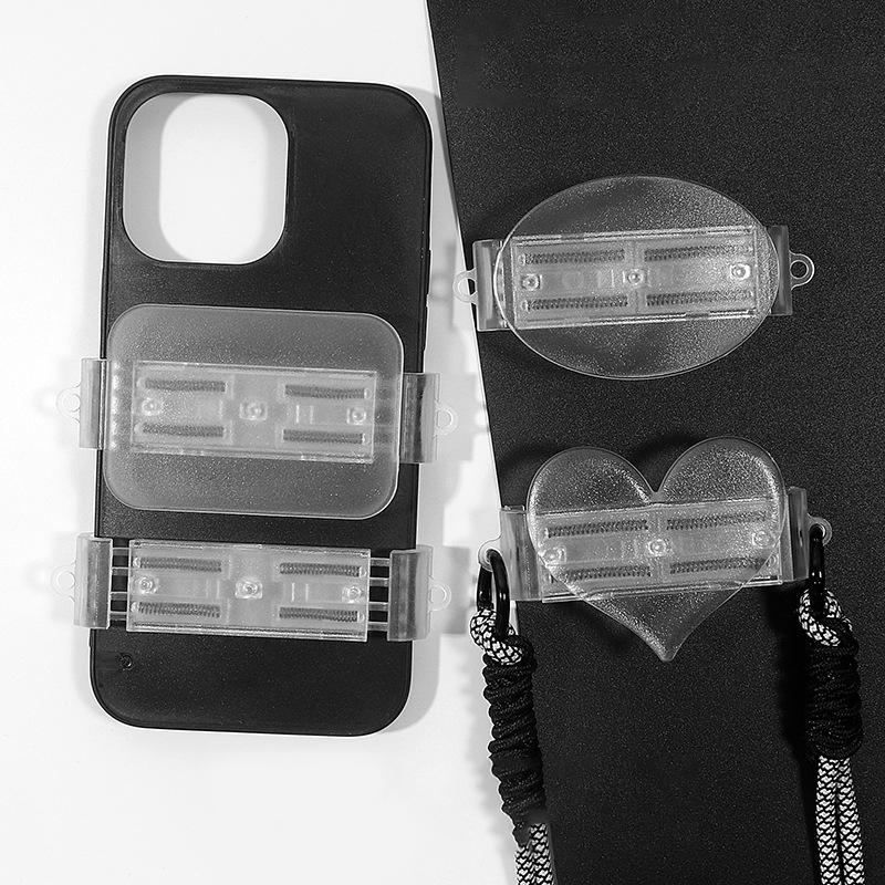 Messenger Bag Chain Phone Case Square Love Oval Transparent Adjustable Back Clip