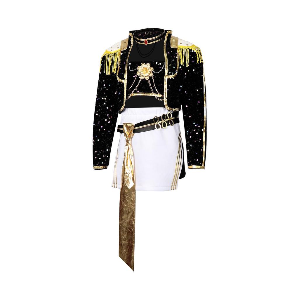 Black Gold K-pop Demon Hunter Girl Group Cosplay Costume for Kids - Cos Lumi, Zoy, Mila