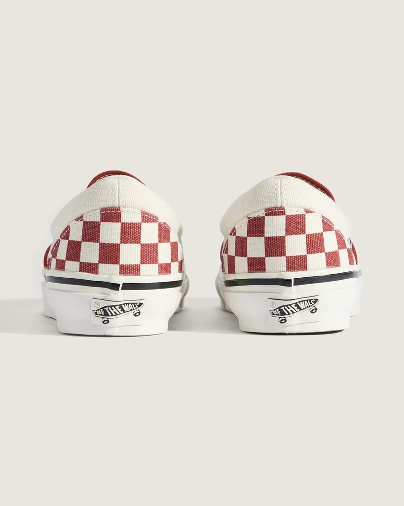 VN000D9PGWR Vans Premium Classic Slip-On 98 Checkerboard Poppy Ember Red (Men's)