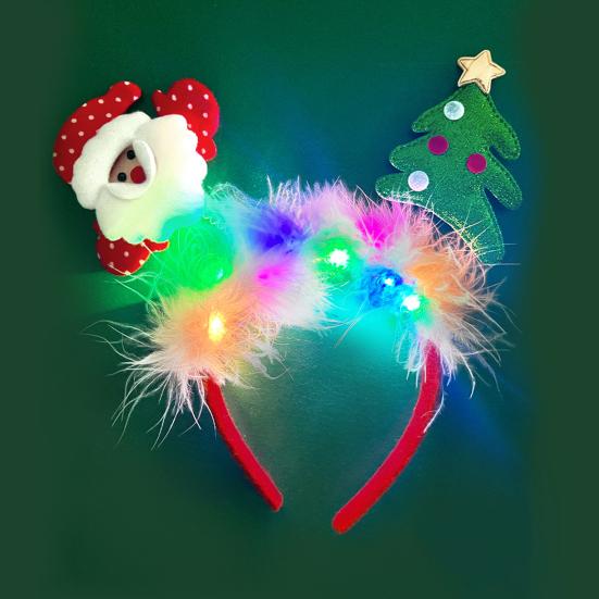 Ženy Dívka Obruč do vlasů LED Vánoční Sobí Dekor Santa Claus Čelenka Kreslený styl Cosplay Čelenka Fotografování Rekvizity