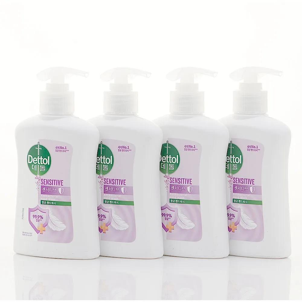 

Бутылки Dettol для мытья рук 250 мл x 4 - Антисептик для чувствительных рук с обильной пеной и освежающим ароматом