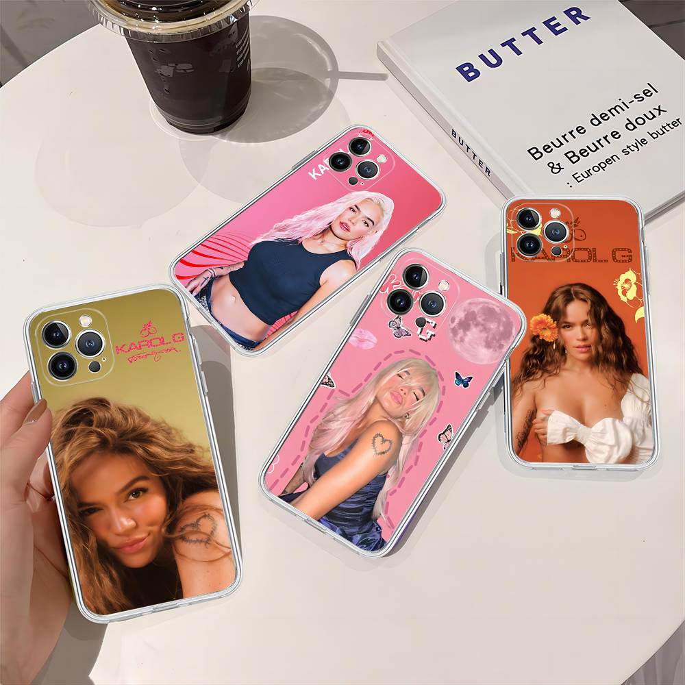 Singer K-Karol G For IPhone 17 16 15 14 13 12 Mini 11 Pro Max Transparent Case