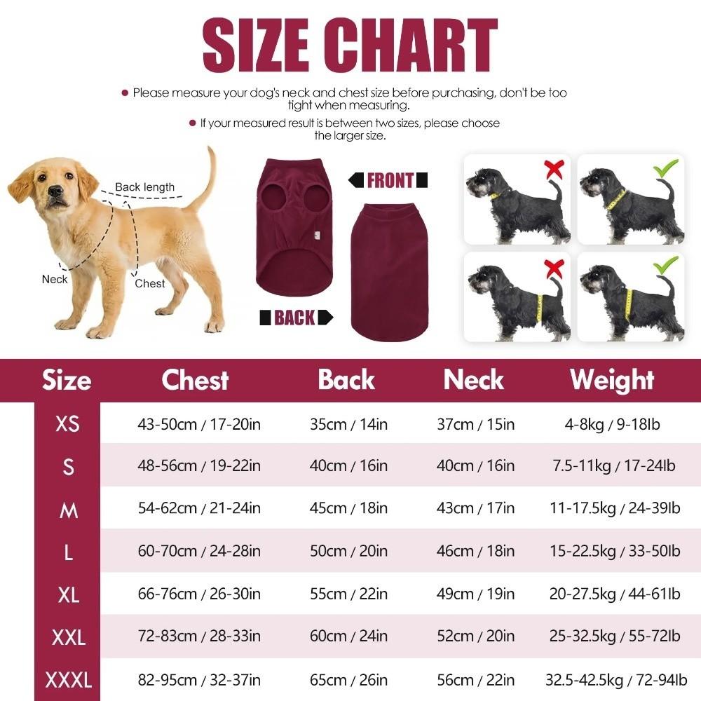 Fleece Dog Sweater Vest Warm Dog Bottoming Shirt Pet Supplies Pet Calming Clothes  Home Indoor