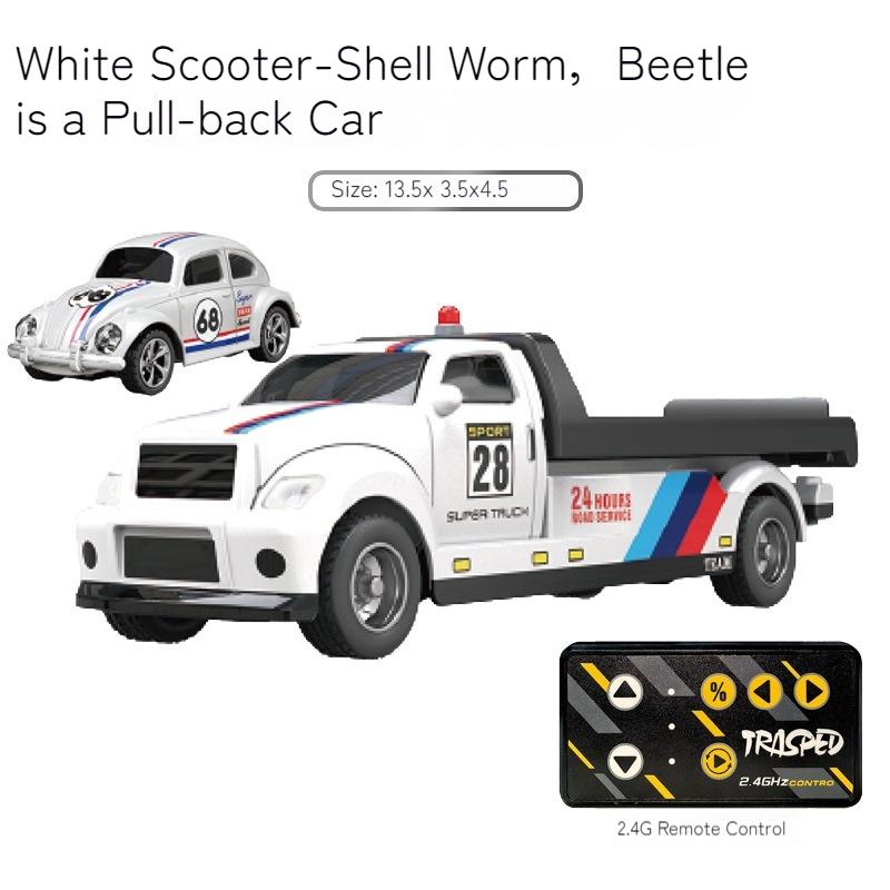 1/64 Mini Remote Control Car Pickup Truck Trailer Set Mobile Phone Remote Control Model Alloy Children'S Toy Car Holiday Gift