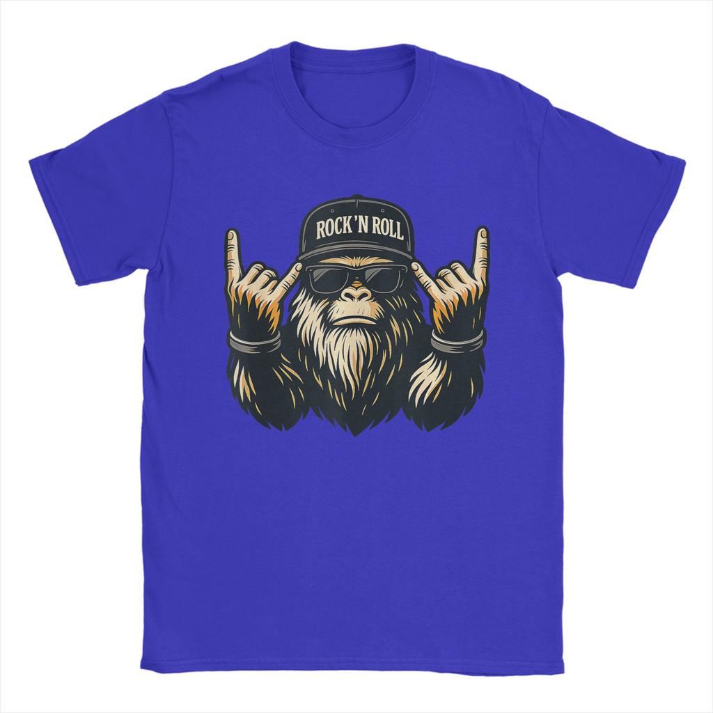 Bigfoot Rock On Sasquatch Heavy Metal Vibes T Shirt Summer Cotton T Shirts Unisex Novelty Tee Shirt Short Sleeve Vintage Top Tees