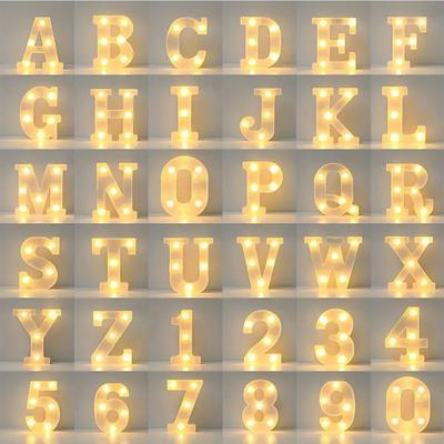 1 Stück Weiß Dekorative LED Leuchtende 6,3'' Zahlen Buchstaben Schild Nachtlichter Festzelt Für Zuhause Hochzeitsparty Geburtstag Weihnachten Deko