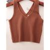 American Fashion Brand Double V Neck Rib Camisole Summer Sleeveless Fashion Fashion Solid Color Outerwear Knitting Tops
