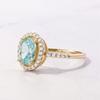 Luxury New Internet Celebrity Ins Fashion Sea Blue Zircon Ring, Simple Women's Jewelry Small Fragrant Style Gold-plated Jewelry