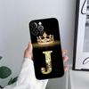 Initial E M J F K L H I Letter Phone Case for iPhone 11 15 16 Pro Max Case Coque 14 Plus 13 Pro 12 11 X XS 16 7 8 TPU Soft Cover