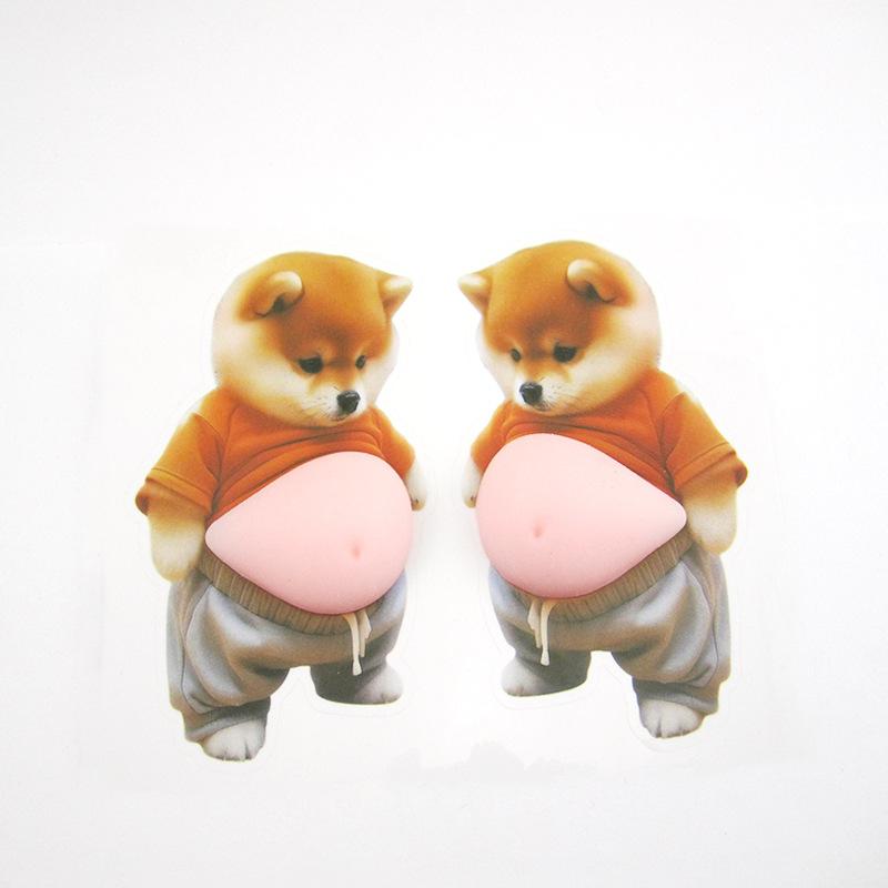 

3D Shiba Inu Dog Belly Sticker Cute Chubby Shiba Inu Puppy Diy Stickers Phonecase Scrapbook Laptop Decal Kids Party Favors Gifts as picture