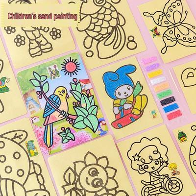 ערכת ציור חול מצויר עשה זאת בעצמך לילדים - גודל בינוני עם שישה צבעים