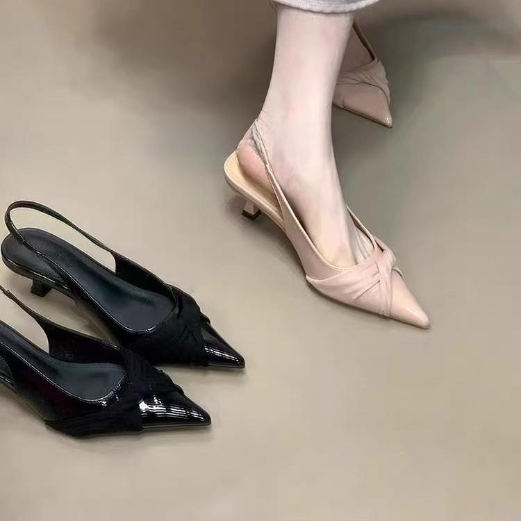 French Chic Summer Womens Pointed Toe High Heel Shoes With Slim Heels For Formal Events