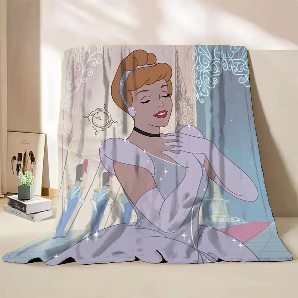 Disney Cinderella Flannel Thin Blanket.Four Season Blanket. Travel Picnic,for Sofa,Beds,Living Rooms,Fluffy Blanket Gifts
