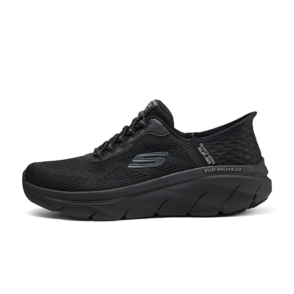 Skechers Comfortable Durable Breathable Sweat-Absorbing Low-Top Running Shoes Men sneakers Black 232446-BBK