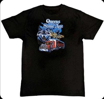 Herren- und Damen-T-Shirts Queens Of The Stone Age Wolf Skyline Grafik Unisex T-Shirt S M L XL 2 3 4 XL