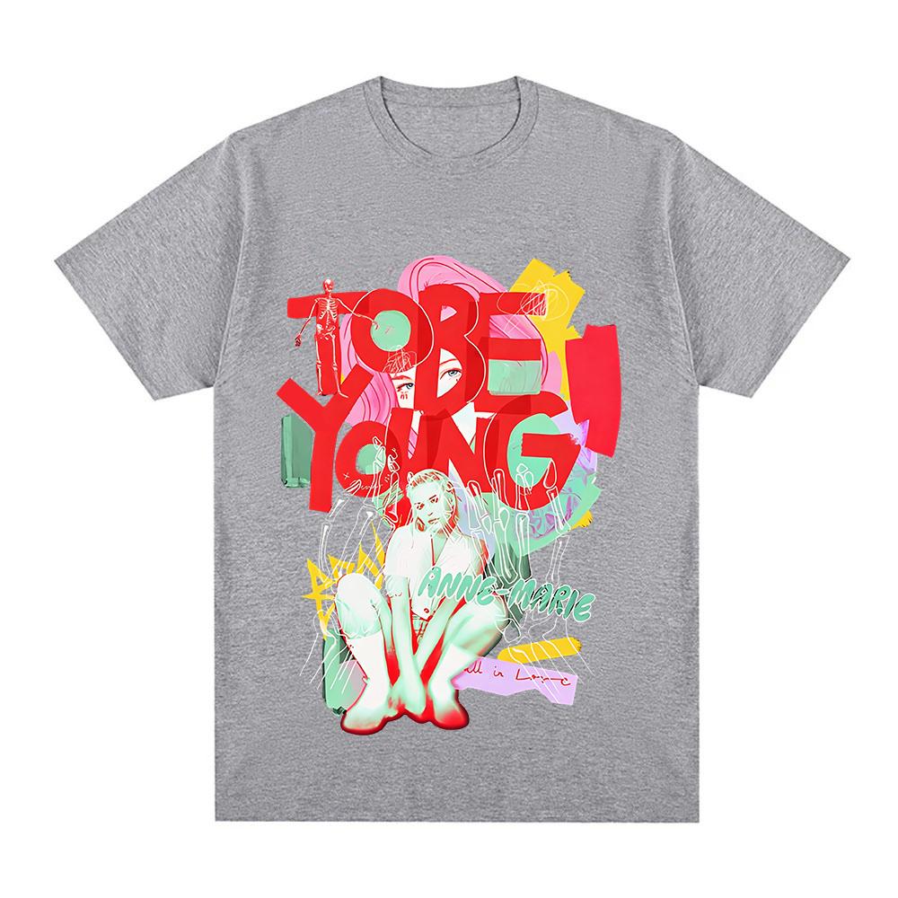 

Anne-Marie T-Shirt Fashion Graphic Printing Camisetas Comfortable Cotton O-neck Tshirts Women/men Summer Short Sleeve Clothing XS серый