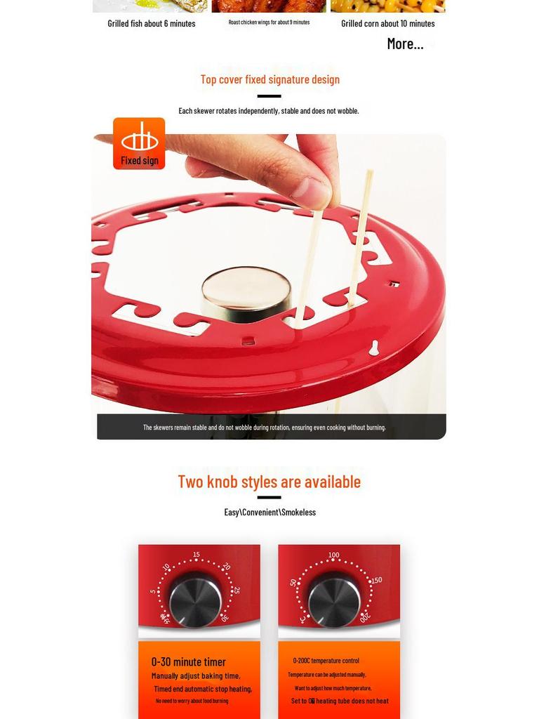 Electric Rotating Smokeless Korean Barbecue Grill for Fast Grilling