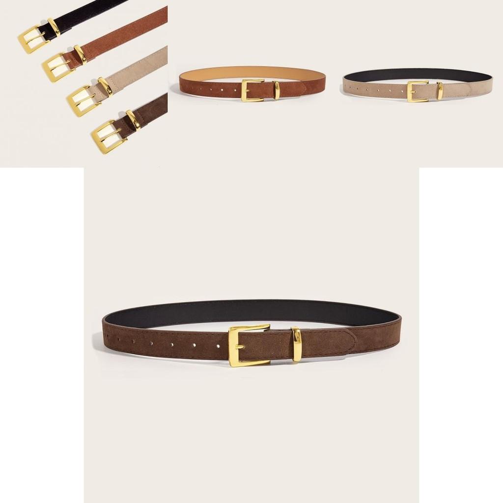 Simple Chic Pu Leather Belt With Metal Pin Buckle For Casual Jeans And Pants