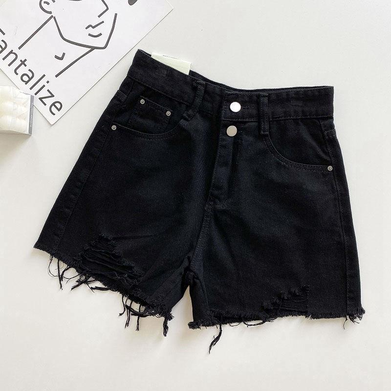 

Брюки Классика и минимализм Мода Универсальные Летние Женские Тонкие Шорты Из Джинса С Высокой Талией Широкие Штаны Индивидуальность и Модность 2XL чёрный