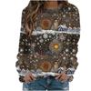 Christmas season women's 3D printed sweatshirt red Santa Claus pattern round neck pullover casual polyester daily wear