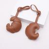 PU Leather Croissant Keychain Car Keyring Cartoon Hanger Bag Pendant