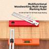 Verstellbare Holzbearbeitungs-Mehrwinkel-Anreißlineal Tiefenmesslineal Positionierungs-Anreißwinkelwerkzeug