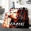 Cardi B Portrait With Gun Four Seasons Blanket Customized With Your Name Lightweight And Warm Perfect Gift For Home Office Camping Sofa Travel Beach