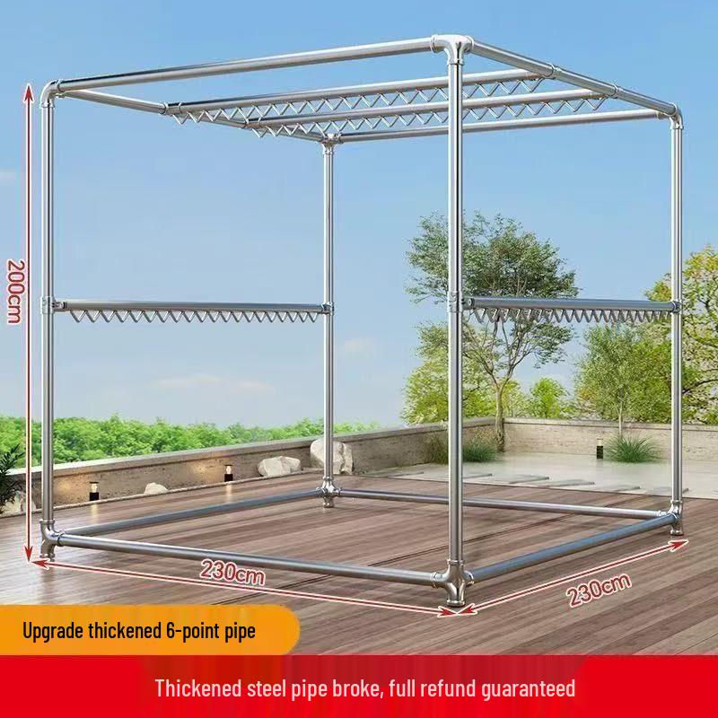 Windproof Galvanized Steel Outdoor Clothes Drying Rack