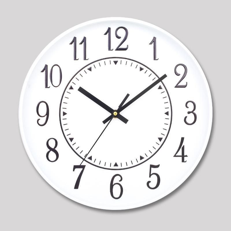 12 Inch 30CM Silent Wall Clock, Creative and Fashionable, Three-dimensional Digital Minimalist Clock for Home Living Room