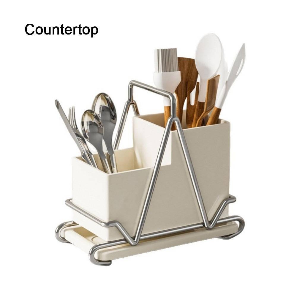 

Настенный ящик для хранения палочек для еды, полка для сушки ложек и вилок из нержавеющей стали, кухонная утварь Countertop