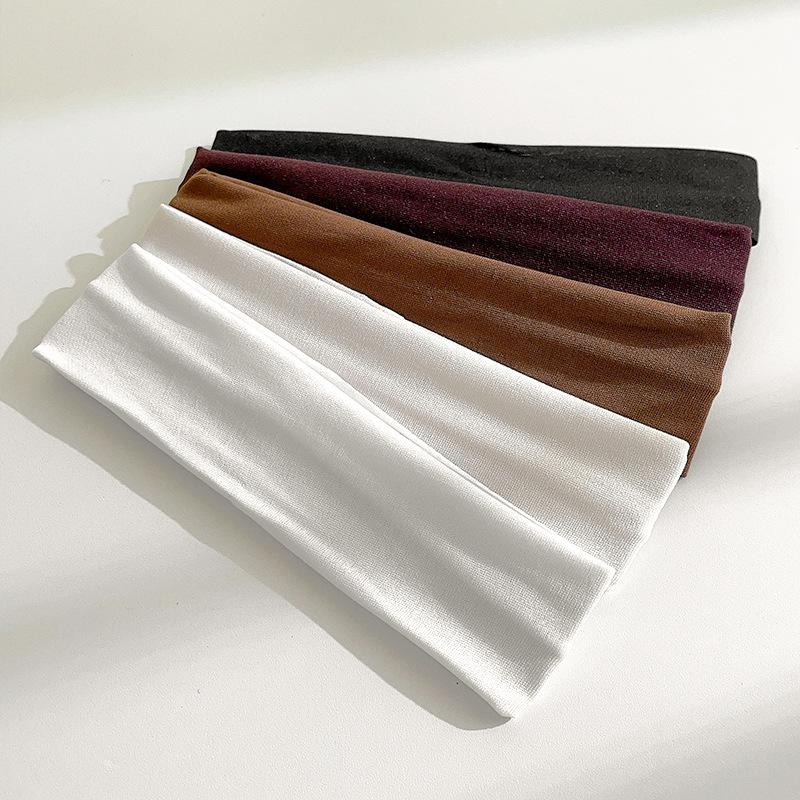 Solid Color Wide Hair Band High Elasticity Running Sports Headband Sweat-Absorbing Headscarf Yoga Hair Accessories Women