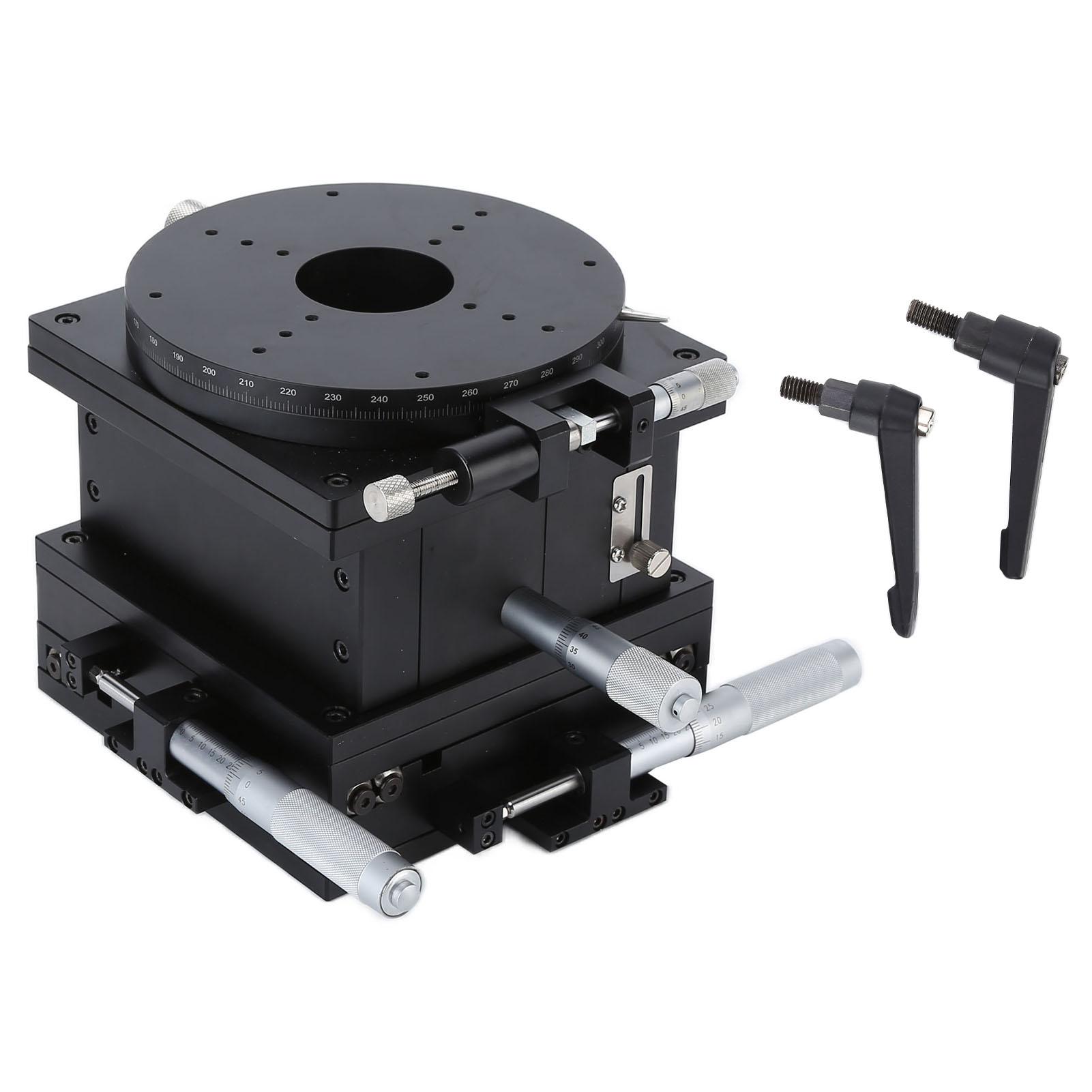 

Sliding Stage XYZR Axes Cross Roller Knob Fine Tuning Adjustable Displacement Platform 160mm