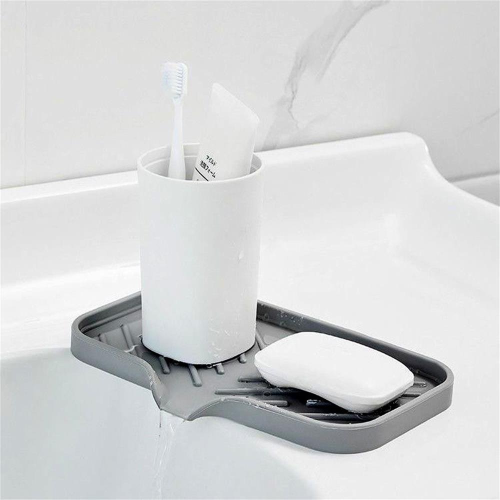 Silikonová podložka na vodovodní baterie podložka pod dřez Zásobník na mýdlo Houba odkapávací podložka Podložka na sušení rozstřikováním na pracovní desku Kuchyňské příslušenství