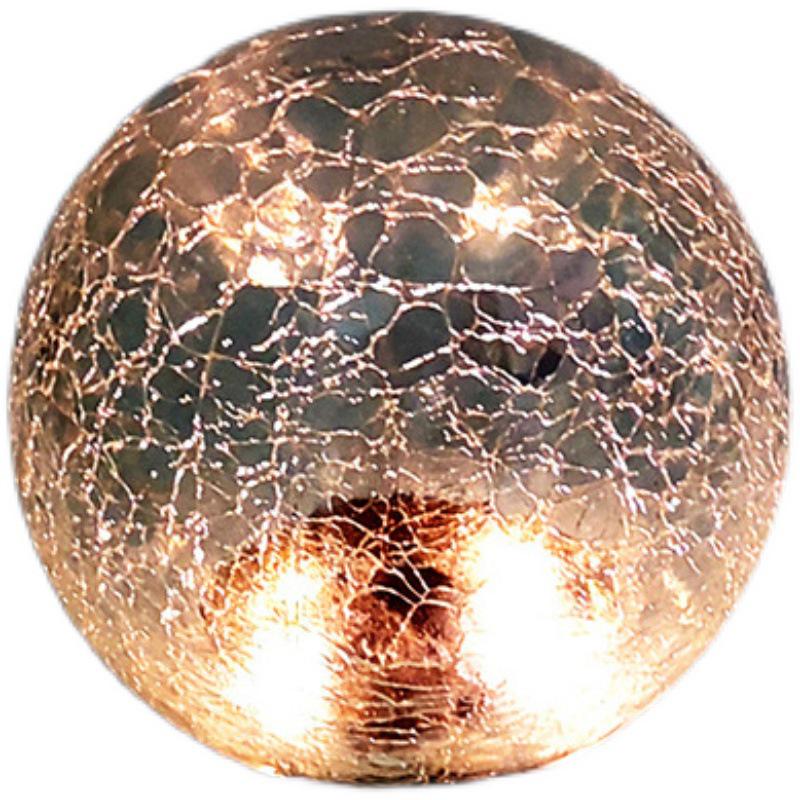 Solar LED Crackle Glass Globe Light for Outdoor Garden & Lawn, Waterproof In-Ground Accent.