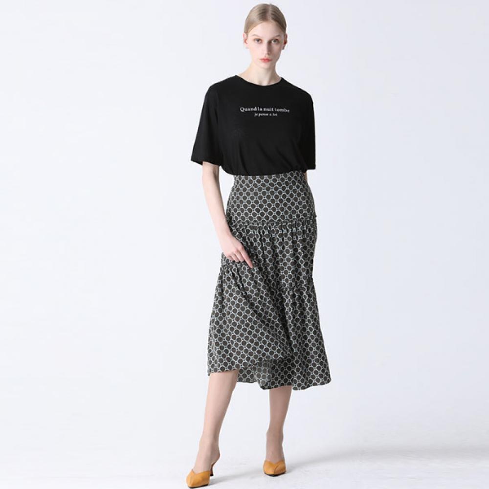 

She S miSS женственная юбка с геометрическим узором и сборками на спине beige (BE)/55