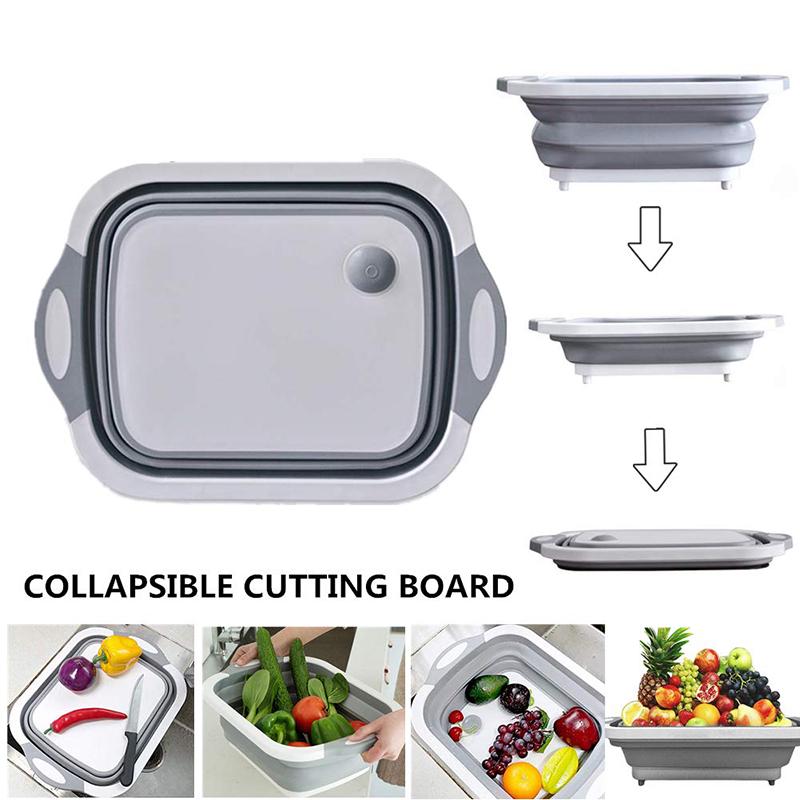 New Folding Cutting Board Dish Basket Multifunction Collapsible Chopping Board Fruit Vegetable Basket