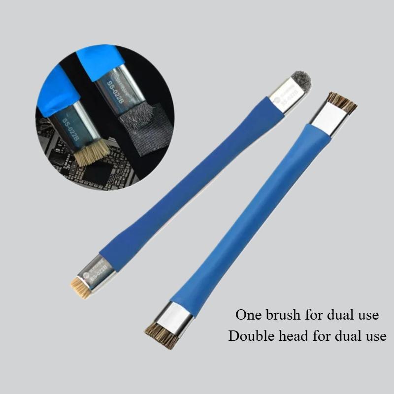 SUNSHINE SS-022B SS-022A Perie Sigură Antistatică Perie Curățare Placă de Bază PCB pentru Kit Instrumente Reparație Telefon Mobil Set Dublu Cap