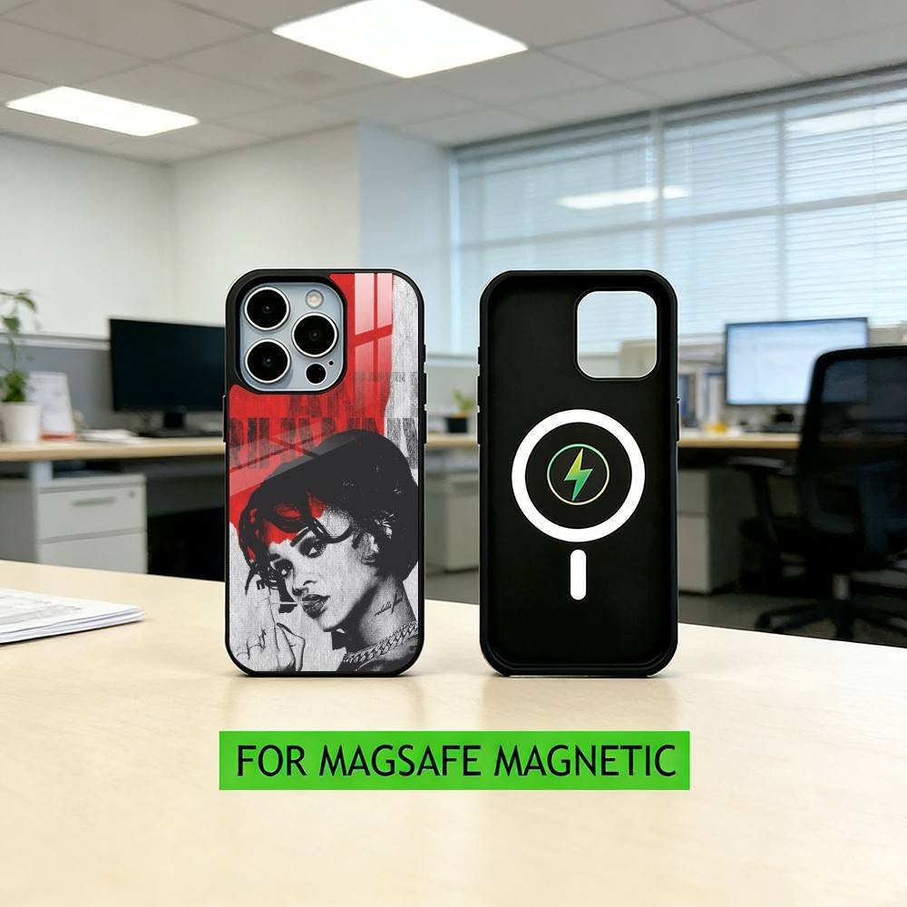 

Popular Singer R-Rihanna Anti Phone Case For iPhone17,16,15,14,13,12,11 Plus,Pro Magnetic with Magsafe Wireless Charging iPhone11PROMAX
