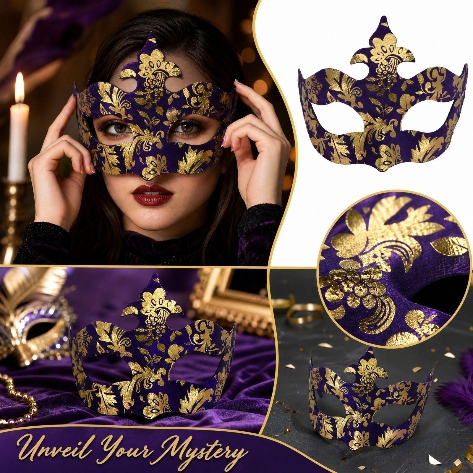 Half Face Jazz for Masquerade Halloween Party Eye One Size фиолетовый